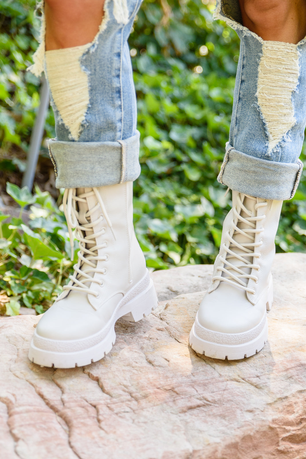 Autumn Feels Combat Boots Ellie and Claire Boutique