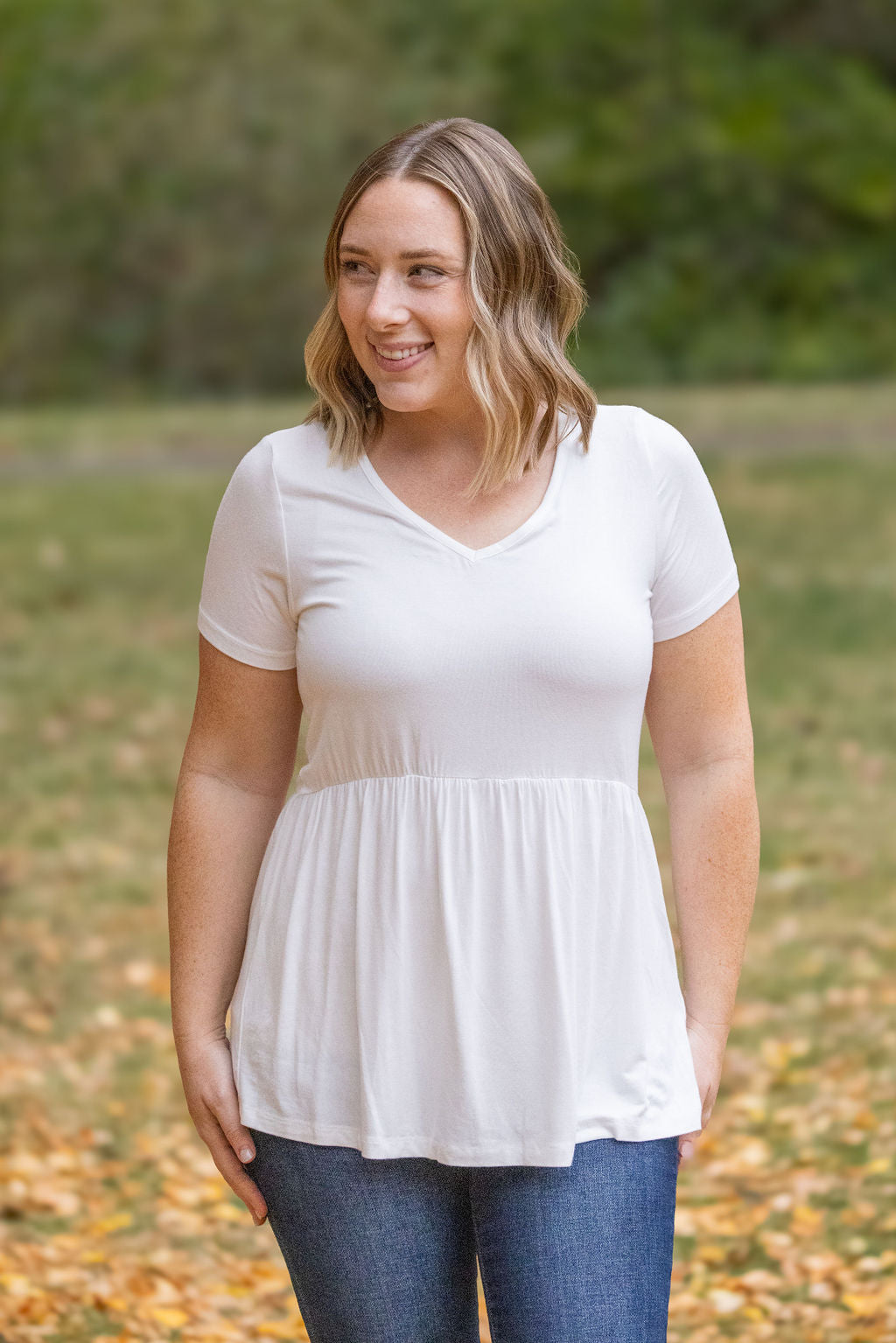 Sarah Ruffle Top - Ivory