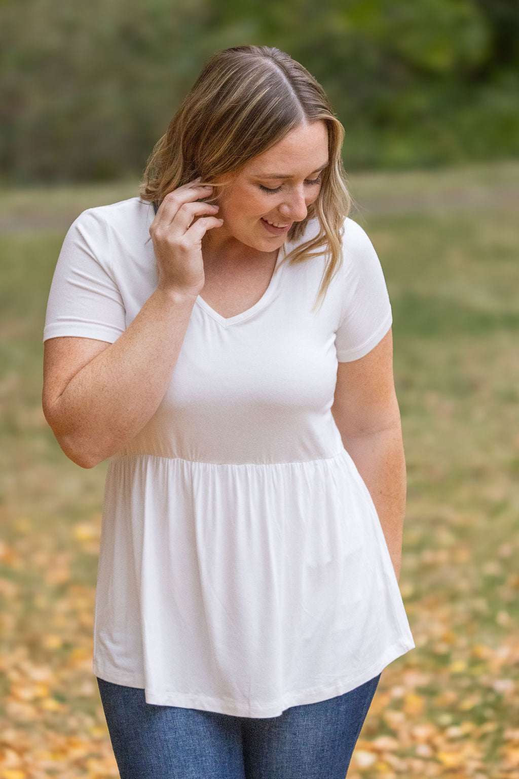 Sarah Ruffle Top - Ivory