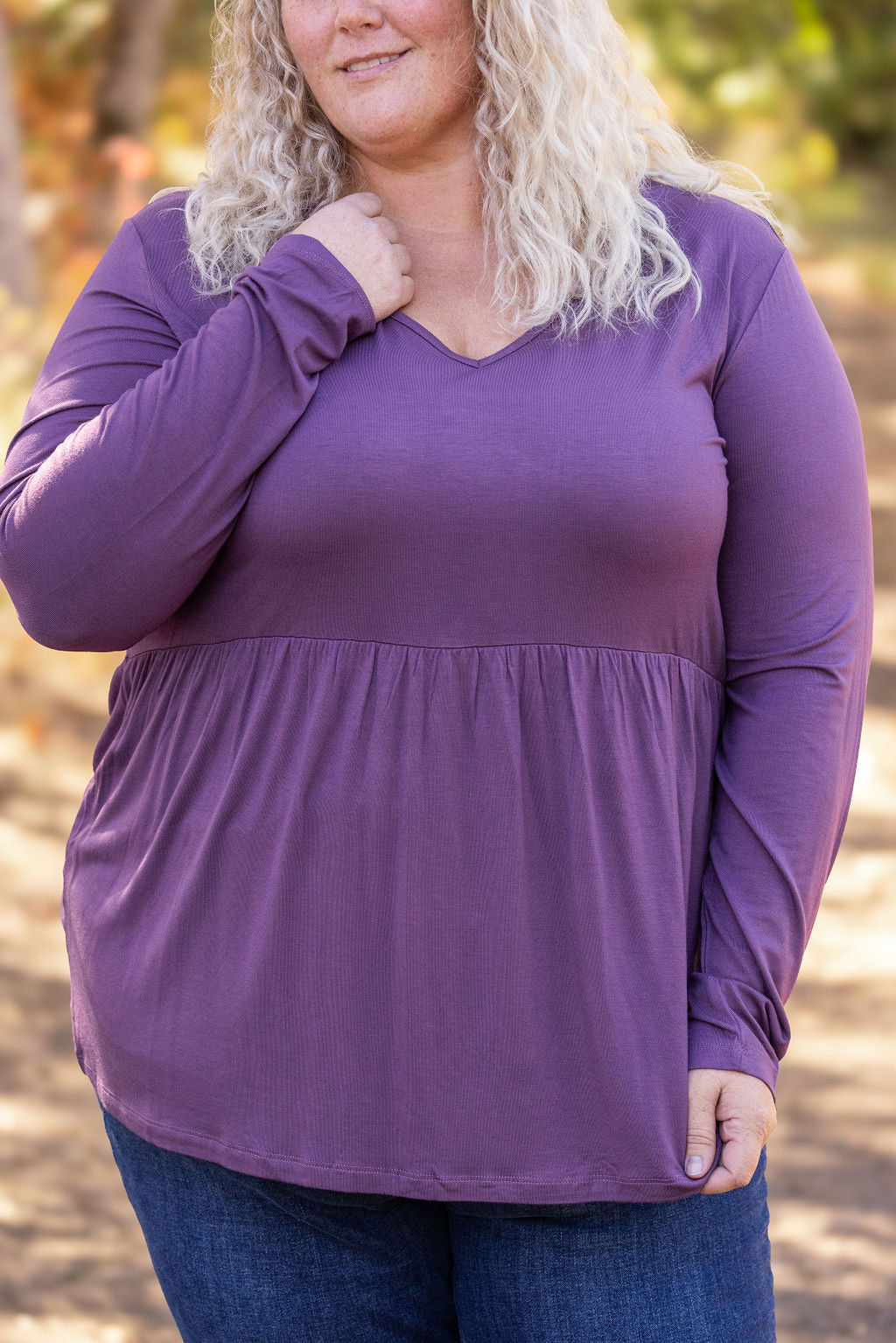 Long Sleeve Sarah Ruffle - Purple