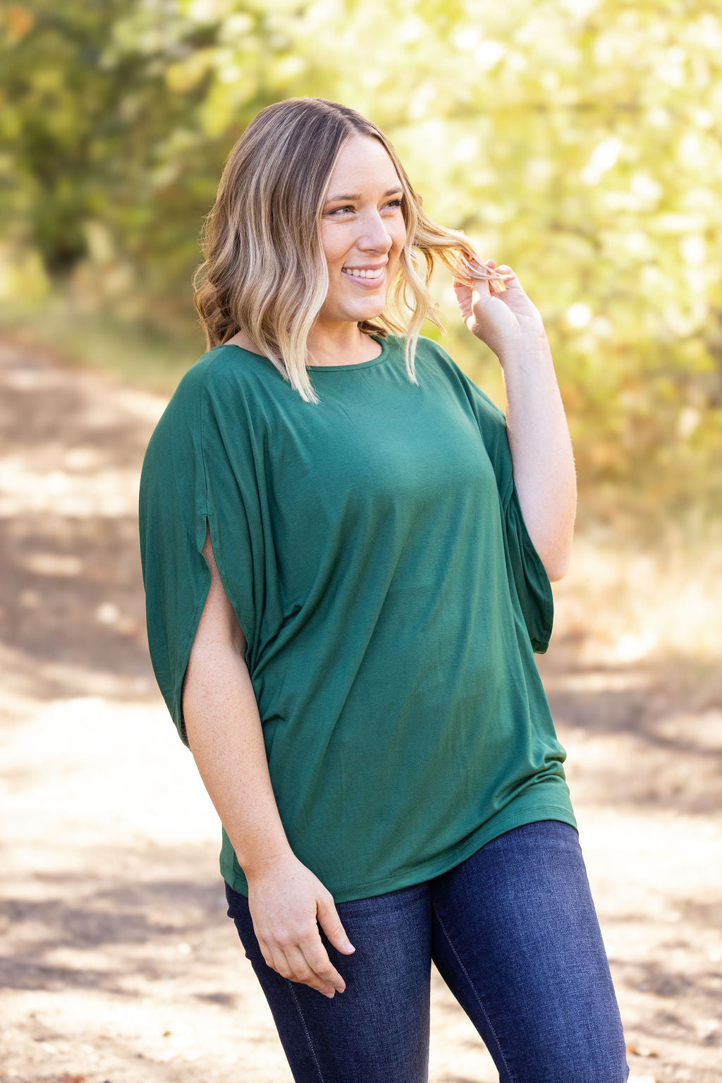 Darcy Dolman Top - Forest Green