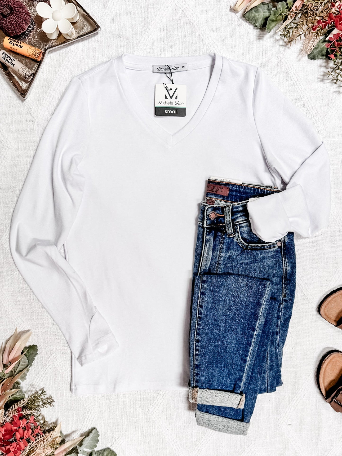 Leah Long Sleeve Top - White