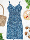 Cassidy Midi Dress - Blue Floral Mix