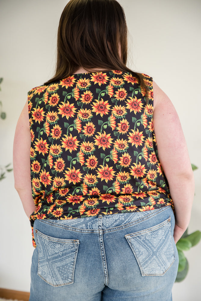 Seeking Sunflowers Lace Tank