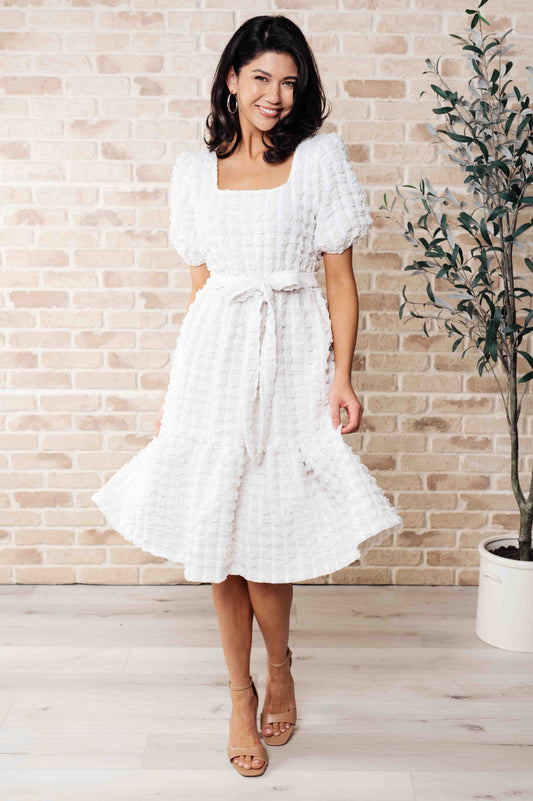 On Cloud Nine Bubble Midi Dress