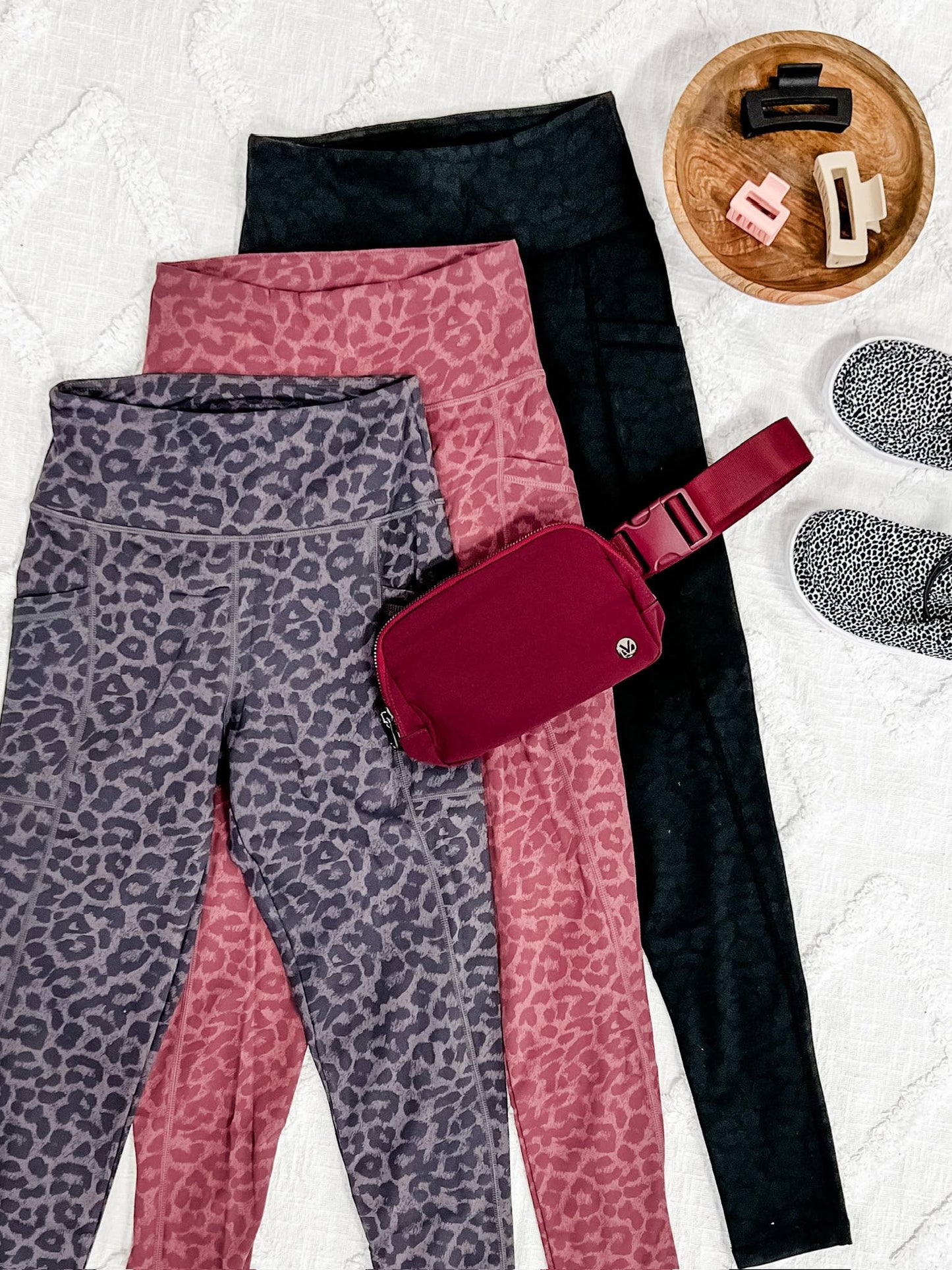 Athleisure Leggings - Charcoal Leopard