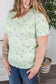 Sophie Classic Pocket Tee - Green Ditsy Floral