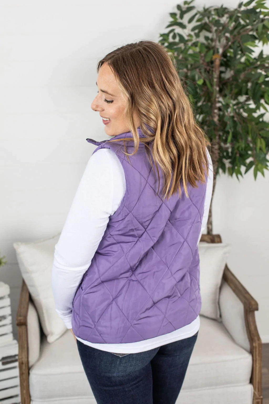 Remy Zip Up Vest - Bright Purple