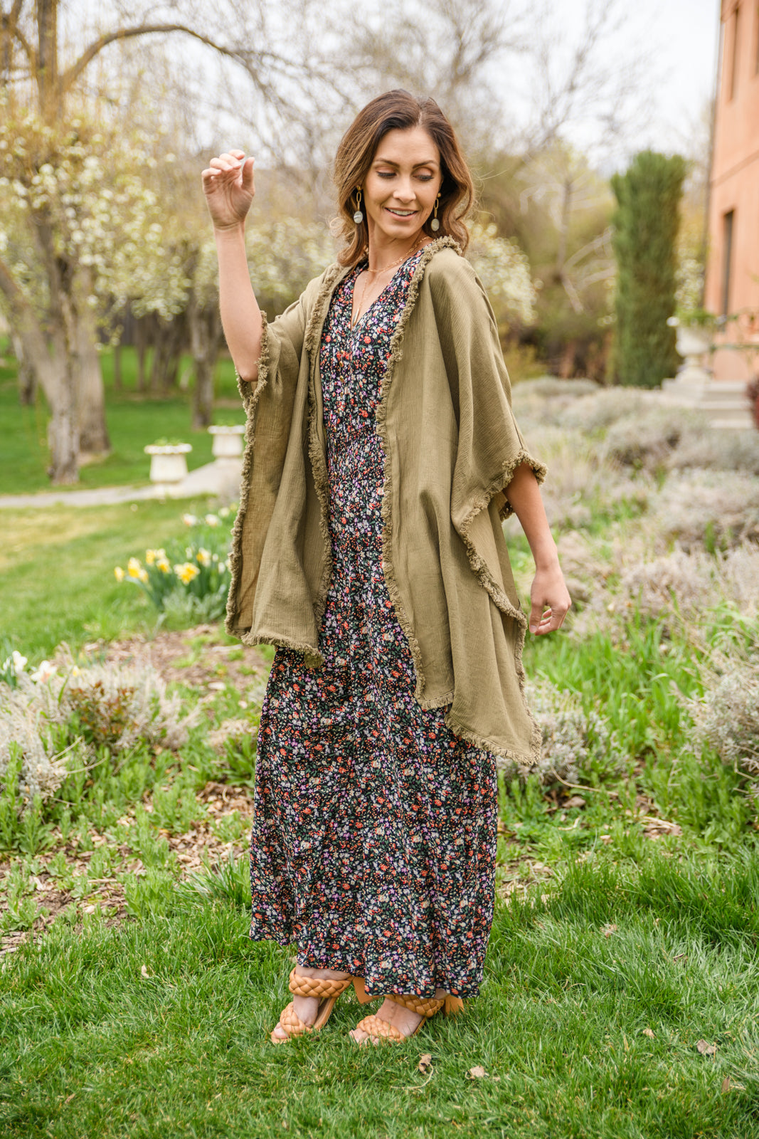 Adrift Memories Kimono in Green