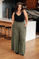 Harmony High Rise Wide Pants in Olive