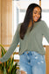 Lacey Long Sleeve V Neck In Olive