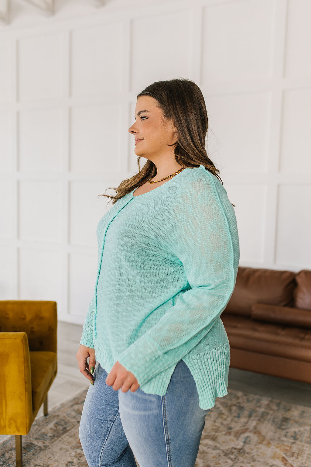 Relax With Me Knit Top in Aqua